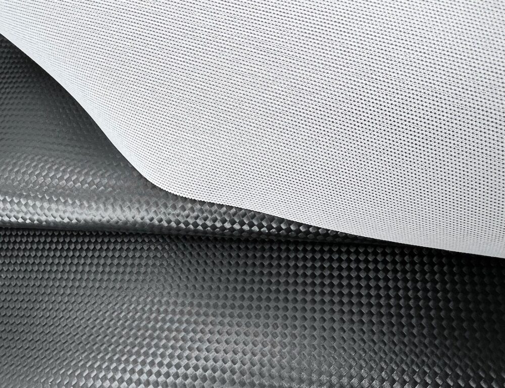 Kunstleder mit Carbon Optik.
