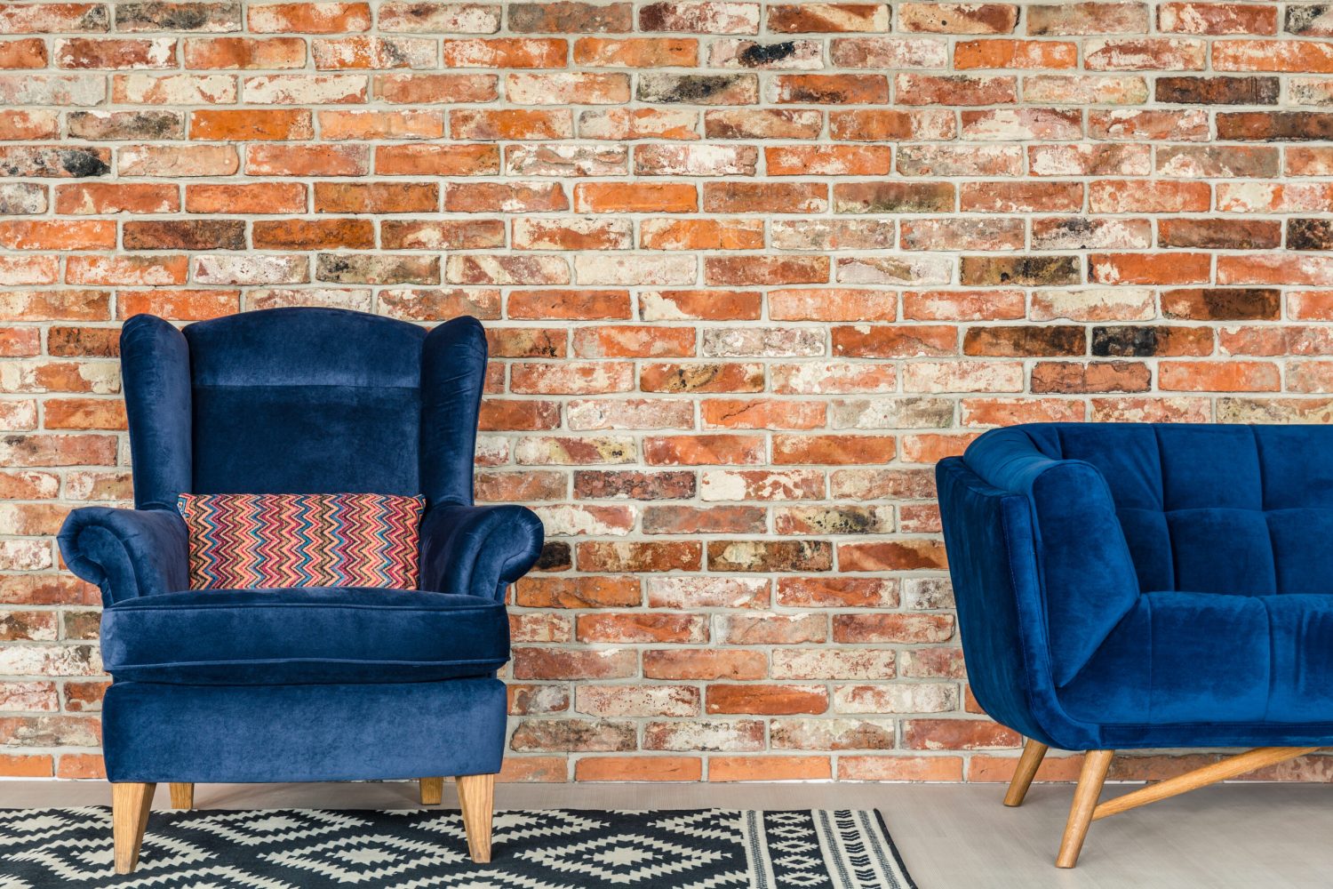 Blue Upholstered Armchair 5555